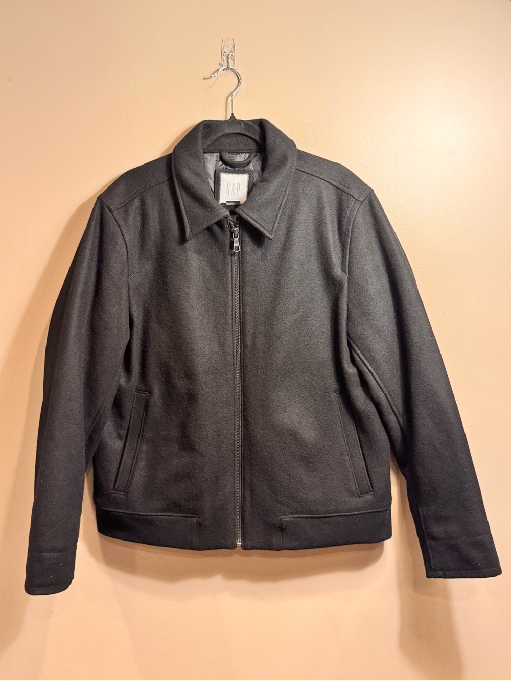 GAP Men's Black Wool Zip Jacket